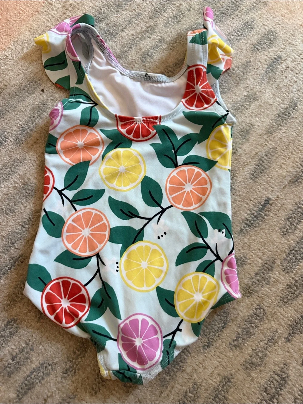 Hanna Andersson Girls' Multi-Colored Citrus, Pink & Navy One-Piece Swimsuits